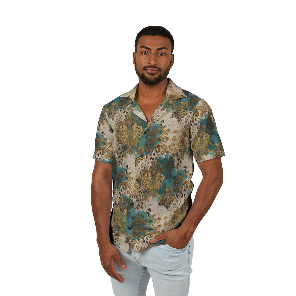 Men's Hawaiian Camp Shirt — Luxury All-Over-Print Tropical Camp Shirt