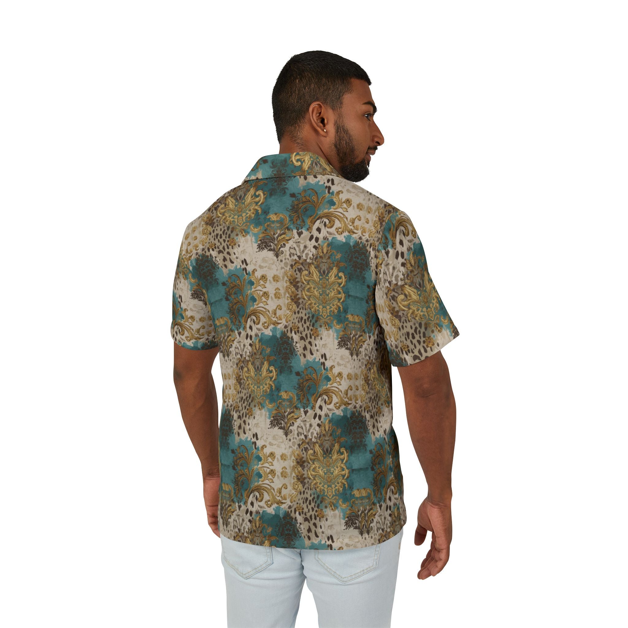 Men's Hawaiian Camp Shirt — Luxury All-Over-Print Tropical Camp Shirt